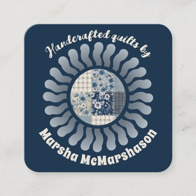 Cartão De Visita Quadrado Coletor solar de Hippie para colagem (Frente)