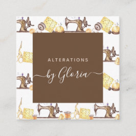 Cartão De Visita Quadrado Colheita De Máquinas De Vintagem Chic