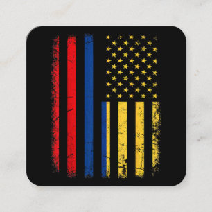 Cartão De Visita Quadrado Colombiana - Bandeira Americana Colombiana Roots C