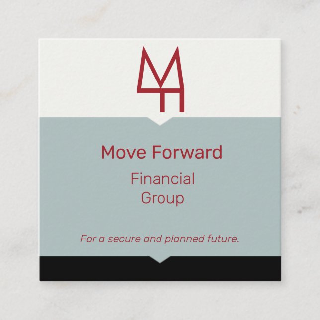 Cartão De Visita Quadrado Colorblock industrial (Frente)