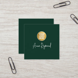 Cartão de Visita Quadrado com Logotipo e Nome em L