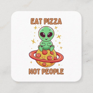Cartão De Visita Quadrado Coma pizza não pessoas