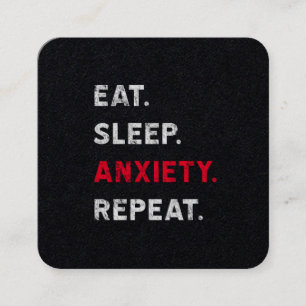 Cartão De Visita Quadrado Coma. Sono. Ansiedade. Repetição