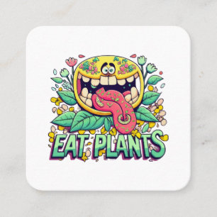 Cartão De Visita Quadrado Comer Plantas