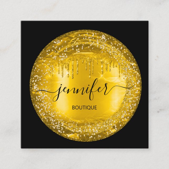 Cartão De Visita Quadrado Compro Boutique profissional - Brilhante Brilhante (Frente)