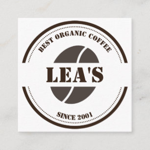 Cartão De Visita Quadrado Compro Café Logotipo Moderno do Café