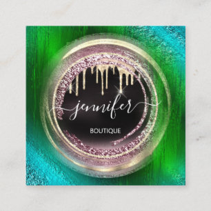 Cartão De Visita Quadrado Compro de logotipos do código QR Unidades Douradas