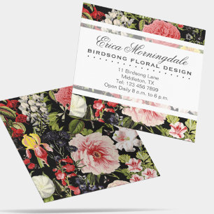 Cartão De Visita Quadrado Compro Flor Elegante Vintage ou Gardener