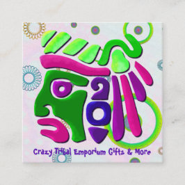 Cartão De Visita Quadrado Compro GIFT LOCAL 3D Máscaras africanas