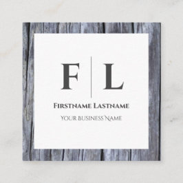 Cartão De Visita Quadrado Concepção interior da madeira de cinza russa com i