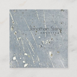 Cartão De Visita Quadrado Concreto profissional mínimo moderno do cinza & o