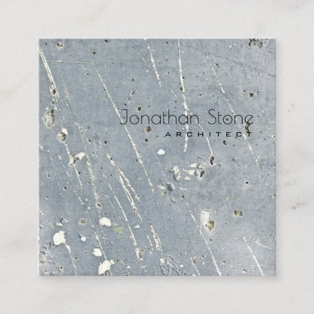 Cartão De Visita Quadrado Concreto profissional mínimo moderno do cinza & o (Frente)