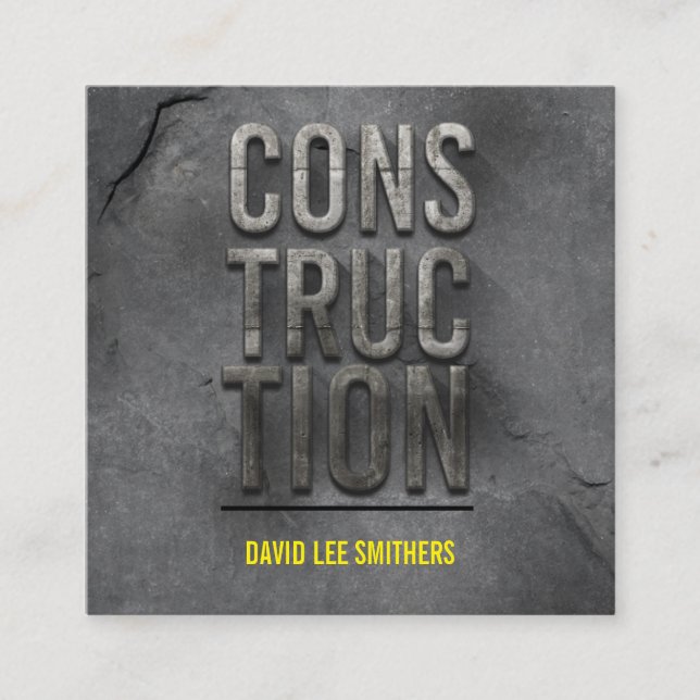 Cartão De Visita Quadrado Construção/empreiteiro moderno (Frente)