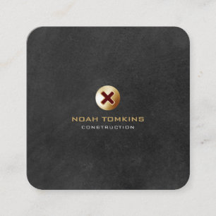 Cartão De Visita Quadrado Construtor de Homens Profissionais Modernos