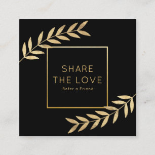 Cartão De Visita Quadrado Consultar um Salão de Referência de Folha de Fol