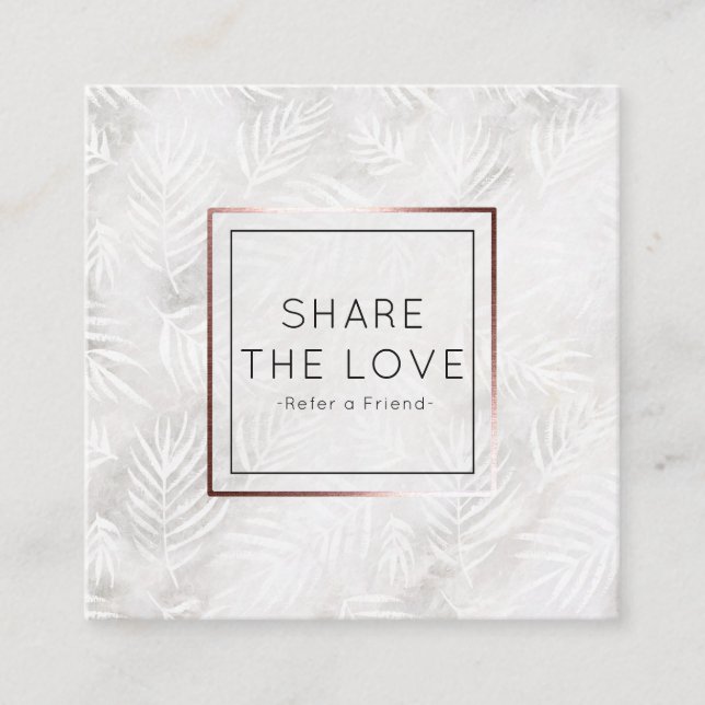 Cartão De Visita Quadrado Consulte um salão de beleza da referência das (Frente)