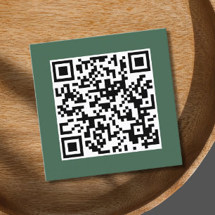 Cartão De Visita Quadrado Consultor de Código QR Verde Elegante Minimalista