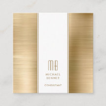 Consultor Dourado de Folhas Metálicas Monograma