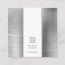 Consultor Elegante Monogramado Cinza Prata