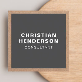 Cartão De Visita Quadrado Consultora de Papel da Kraft Cinza Elegante Modern