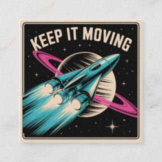 Cartão De Visita Quadrado Continue em Movimento