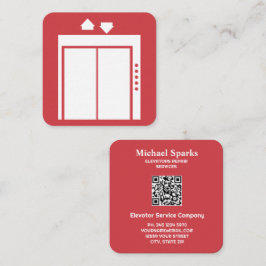 Cartão De Visita Quadrado Contratante de Elevador QR Personalizado