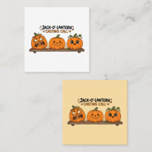 Cartão De Visita Quadrado Convocatória de Jack-O-Lantern Abóbora de Hallowee