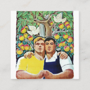 Cartão De Visita Quadrado Cooperação Sino-Soviética