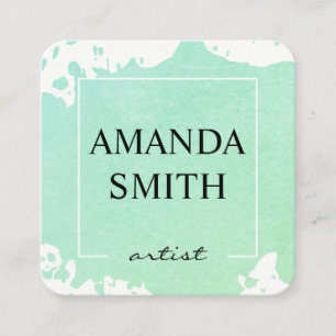 Cartão De Visita Quadrado Cor de água