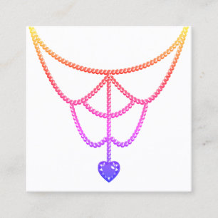 Cartão De Visita Quadrado Cor Gradação do Ombre Arco-íris - Escoteiro - E