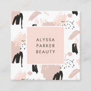 Cartão De Visita Quadrado Cora o Scribble   na moda e chique