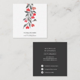 Cartão De Visita Quadrado Corações Vermelhos | Ícones das mídias sociais pro