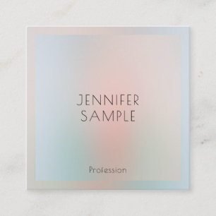 Cartão De Visita Quadrado Cores de Pastel Elegante de Modelo Simples Persona