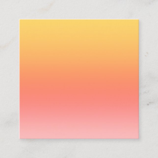 Cartão De Visita Quadrado Cores simples - Amarelo a Rosa Mistura (Frente)