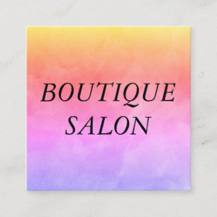 Cartão De Visita Quadrado Cores vibrantes do grande texto