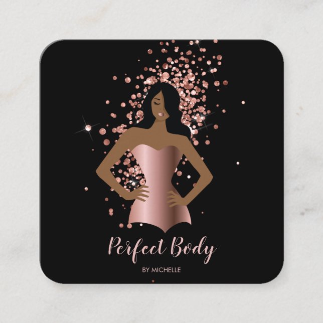 Cartão De Visita Quadrado Corpo Esculpindo Malhação Linergie Waist Trainer B (Frente)