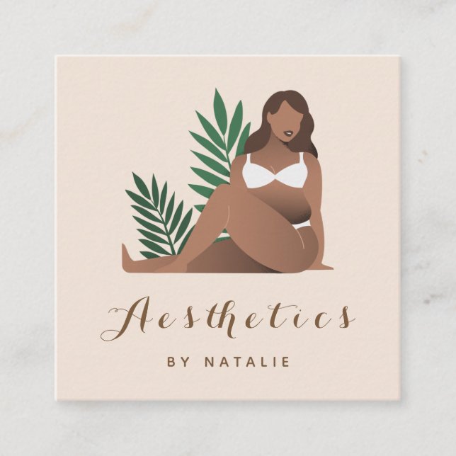 Cartão De Visita Quadrado Corpo Positividade Autoamor Mídia social (Frente)