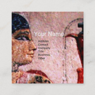 CARTÃO DE VISITA QUADRADO COSMÉTICOS ANTIGOS EGITO, FASHION E MONOGRAMA DE 