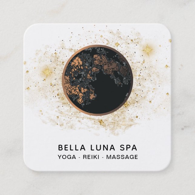 Cartão De Visita Quadrado *~* Cosmos Moon Universe.  Shaman das Estrelas da  (Frente)