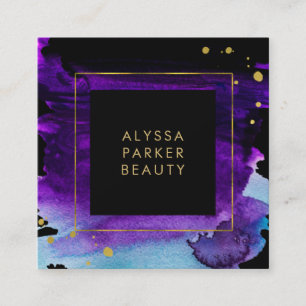 Cartão De Visita Quadrado Costume corajoso do respingo da aguarela