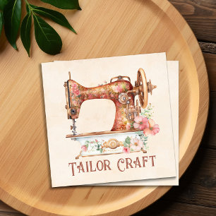 Cartão De Visita Quadrado Costuras e Alterações - Estilo de Vintagem