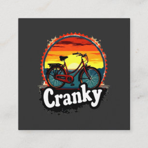 Cartão De Visita Quadrado Cranky Sunset Bicycle Tee - Energize sua carona