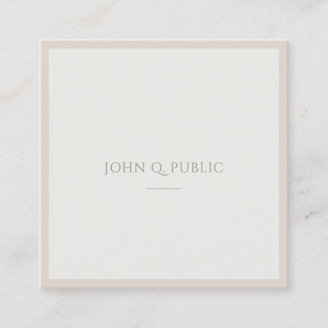 Cartão De Visita Quadrado Creative Simple Modelo Brown Green Professional (Frente)