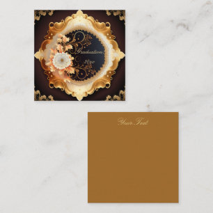 Cartão De Visita Quadrado Creme e Estilo Dourado do Scrapbook