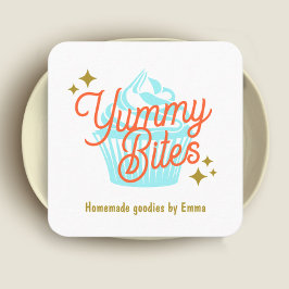 Cartão De Visita Quadrado Criador do Cupcake retrô