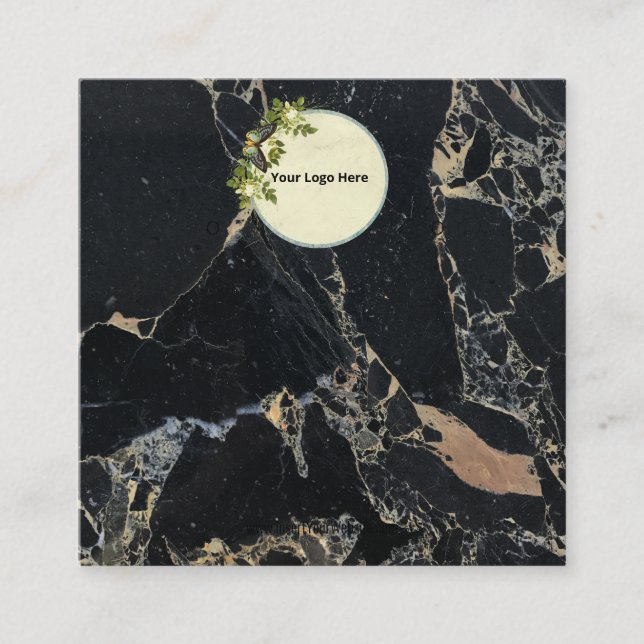 Cartão De Visita Quadrado Crie sua placa de vídeo com gravação personalizada (Frente)