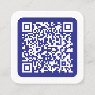 Cartão De Visita Quadrado Crie um código QR escaneável   Azul escuro editáve