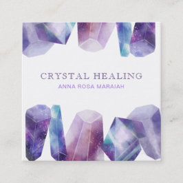 Cartão De Visita Quadrado * Cristais do universo de pedra preciosa do cosmos