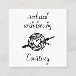 Cartão De Visita Quadrado Crochetado Com Amor