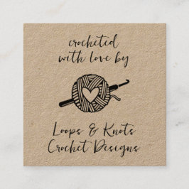 Cartão De Visita Quadrado Crocheted With Love